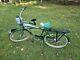 Vintage Retro Green/white Schwinn Horn Tank Cruiser Deluxe 7 Bicycle