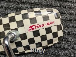 Vintage SCHWINN KRATE Stingray CHECKERBOARD MIRROR NOS EARLY WHITE STICKER