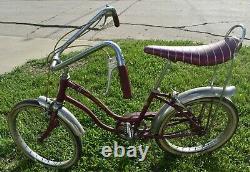 Vintage SCHWINN STING RAY SLIK CHICK VIOLET PURPLE GIRLS BIKE BICYCLE