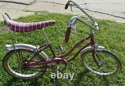 Vintage SCHWINN STING RAY SLIK CHICK VIOLET PURPLE GIRLS BIKE BICYCLE