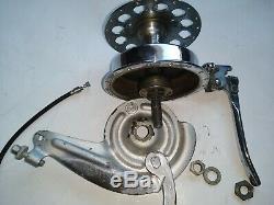 Vintage SCHWINN drum brake hub, PORK CHOP, HANDEL + CABLE 36 Holes ALL PICTURED