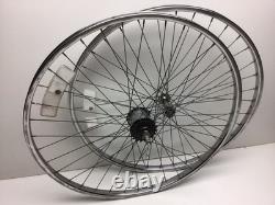 Vintage Schwinn 26 1 3/8 S6 Chrome Bicycle Wheels Rims Sturmey Archer 3 Speed