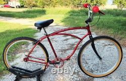 Vintage Schwinn 26 Candy Red Custom-Built Adult Cruiser Ride Out Klunker Bike