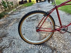 Vintage Schwinn 26 Candy Red Custom-Built Adult Cruiser Ride Out Klunker Bike