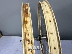 Vintage Schwinn 26 lightweight Wheel Set S7 Rims & German Hub 1959