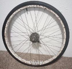 Vintage Schwinn 26 x 1 3/4 S7 white Bicycle Wheels Bendix 2 Speed kick back