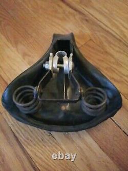 Vintage Schwinn Approved Bicycle Seat Part Black Vinyl Bike Schwin Exercise Rare