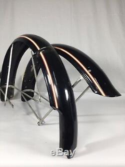 Vintage Schwinn B6 26 Bicycle Fender Set 1950s Working Headlight Nice Reflector