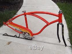 Vintage Schwinn BMX Tornado frame project Orange yellow black 78/79 coaster fork