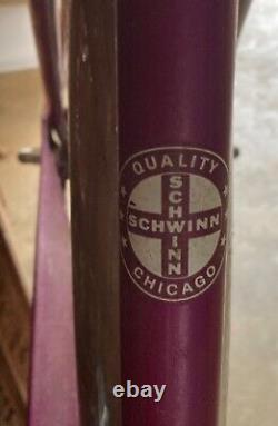 Vintage Schwinn Bicycle 26 Purple Hollywood USA 1967 Chicago Chrome