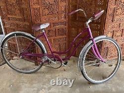 Vintage Schwinn Bicycle 26 Purple Hollywood USA 1967 Chicago Chrome