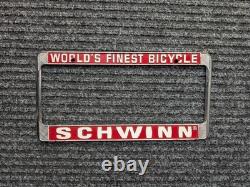 Vintage Schwinn Bicycle Auto License Plate Frame for Your Car or Truck -Original