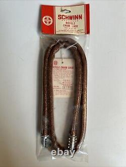 Vintage Schwinn Bicycle Combination Chain Lock glitter brown no06696 unopened