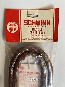 Vintage Schwinn Bicycle Combination Chain Lock glitter brown no06696 unopened