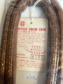 Vintage Schwinn Bicycle Combination Chain Lock glitter brown no06696 unopened