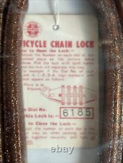 Vintage Schwinn Bicycle Combination Chain Lock glitter brown no06696 unopened