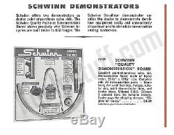 Vintage Schwinn Bicycle Dealer Demonstrator Board Original 1960's Memorabilia