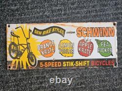 Vintage Schwinn Bicycle Metal Porcelain Sign