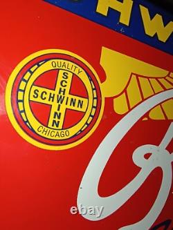 Vintage Schwinn Bicycle Metal Porcelain Sign