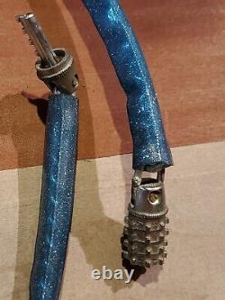 Vintage Schwinn Bike Chain Combination Lock NOS Blue Sparkle With Combo