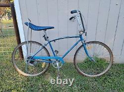 Vintage Schwinn Blue Banana Seat Muscle Bike Bicycle Adult 26