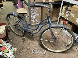 Vintage Schwinn Blue Cruiser Bicycle Bike Tornado Free Shipping To USA