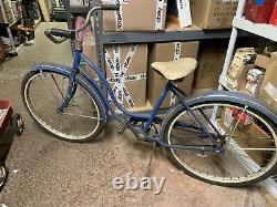 Vintage Schwinn Blue Cruiser Bicycle Bike Tornado Free Shipping To USA