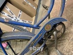 Vintage Schwinn Blue Cruiser Bicycle Bike Tornado Free Shipping To USA