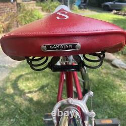 Vintage Schwinn Breeze Bicycle with Matching Seat and Grips, Red Girls 3 Speed