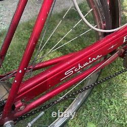 Vintage Schwinn Breeze Bicycle with Matching Seat and Grips, Red Girls 3 Speed