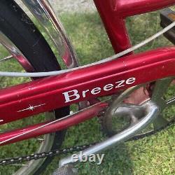 Vintage Schwinn Breeze Bicycle with Matching Seat and Grips, Red Girls 3 Speed