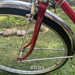 Vintage Schwinn Breeze Bicycle with Matching Seat and Grips, Red Girls 3 Speed