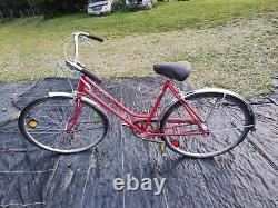 Vintage Schwinn Breeze Girls Red Bicycle 3 Speed