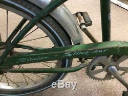 Vintage Schwinn Chicago Green Sting-Ray Bicycle HOT ROD PINK Banana Seat