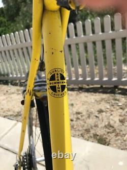 Vintage Schwinn Continental Chicago Yellow Bicycle 10 Speed Bike 1970s