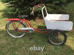 Vintage Schwinn Cycle Truck Cargo Freight 3 Wheel Delivery Bicycle Bike prewar