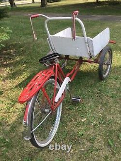 Vintage Schwinn Cycle Truck Cargo Freight 3 Wheel Delivery Bicycle Bike prewar