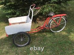 Vintage Schwinn Cycle Truck Cargo Freight 3 Wheel Delivery Bicycle Bike prewar