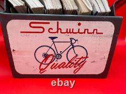 Vintage Schwinn Dealer Countertop Parts Catalog Holder And 6 Parts Catalogs