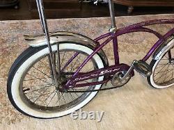 Vintage Schwinn Deluxe Stingray 1966 Original Violet Color Boys Bicycle