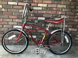 Vintage Schwinn Deluxe Stingray Red And Chrome Original Bicycle