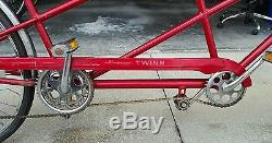 Vintage Schwinn Deluxe Twinn Tandem Bike Bicycle 5 speed All Original RED