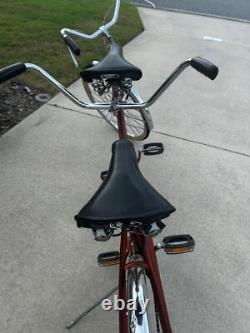 Vintage Schwinn Deluxe Twinn bicycle. Bronze color, great condition for age