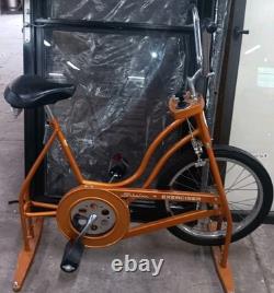 Vintage Schwinn Exerciser Bicycle Gold Metalic Paint Good Mechanical Condition