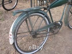 Vintage Schwinn Green Panther BF Goodrich Bicycle Springer cruiser Tank Bike