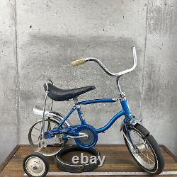 Vintage Schwinn Lil Tiger Banana Seat Bike Blue Training Wheel 12 Stingray Pixie