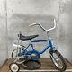 Vintage Schwinn Lil Tiger Banana Seat Bike Blue Training Wheel 12 Stingray Pixie