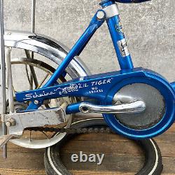 Vintage Schwinn Lil Tiger Banana Seat Bike Blue Training Wheel 12 Stingray Pixie