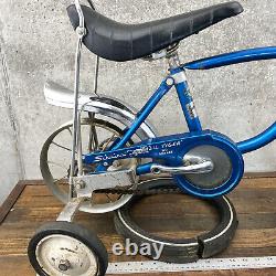 Vintage Schwinn Lil Tiger Banana Seat Bike Blue Training Wheel 12 Stingray Pixie