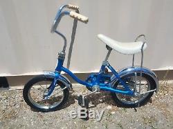 Vintage Schwinn Lil Tiger Bicycle Blue Rare Bike With original Training Wheels